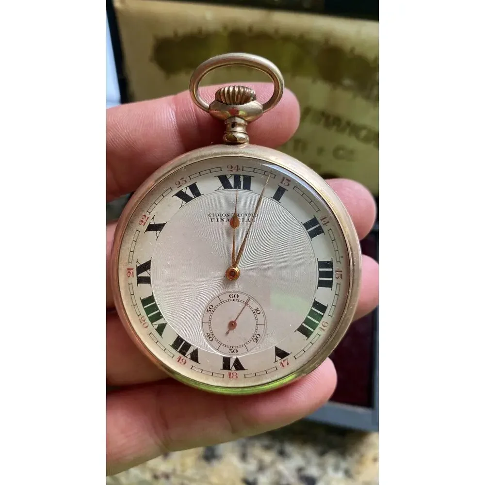 Chronometro Financial Hors Concours Paris R900 Pocket Watch 1910 C Panayotti CIA